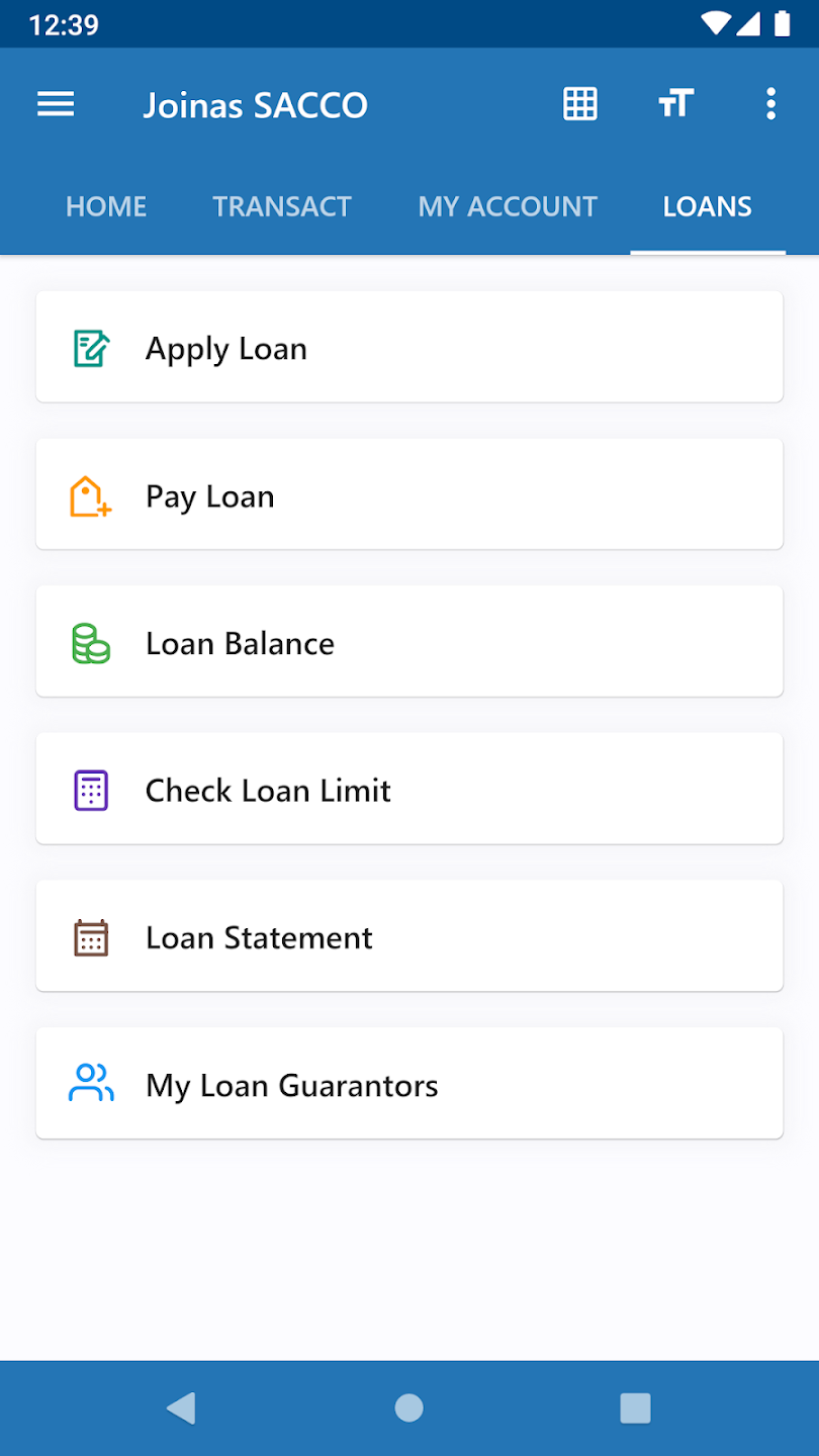 Joinas Mobi App loans screen